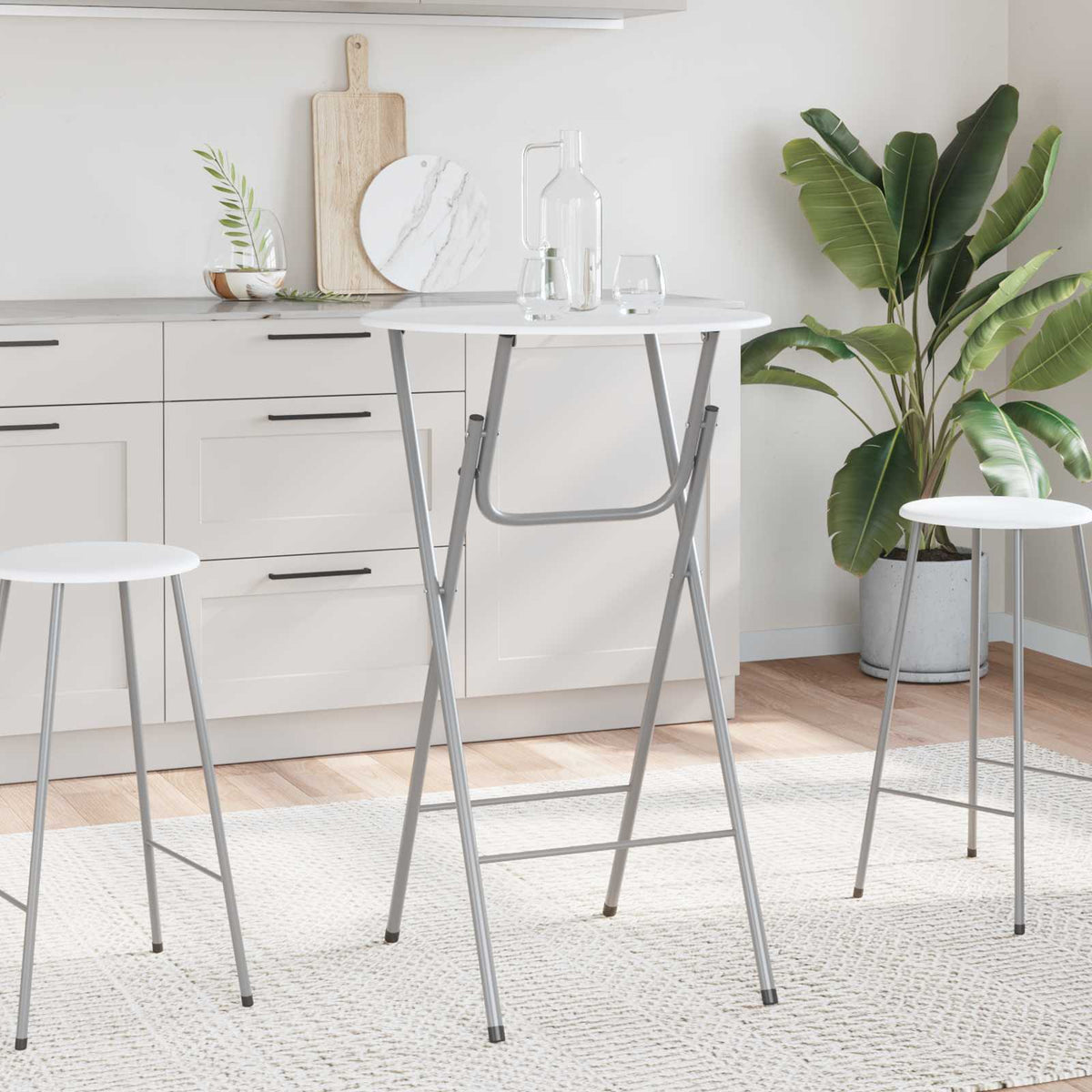 Bar Tables 4 pcs with MDF Tabletop White