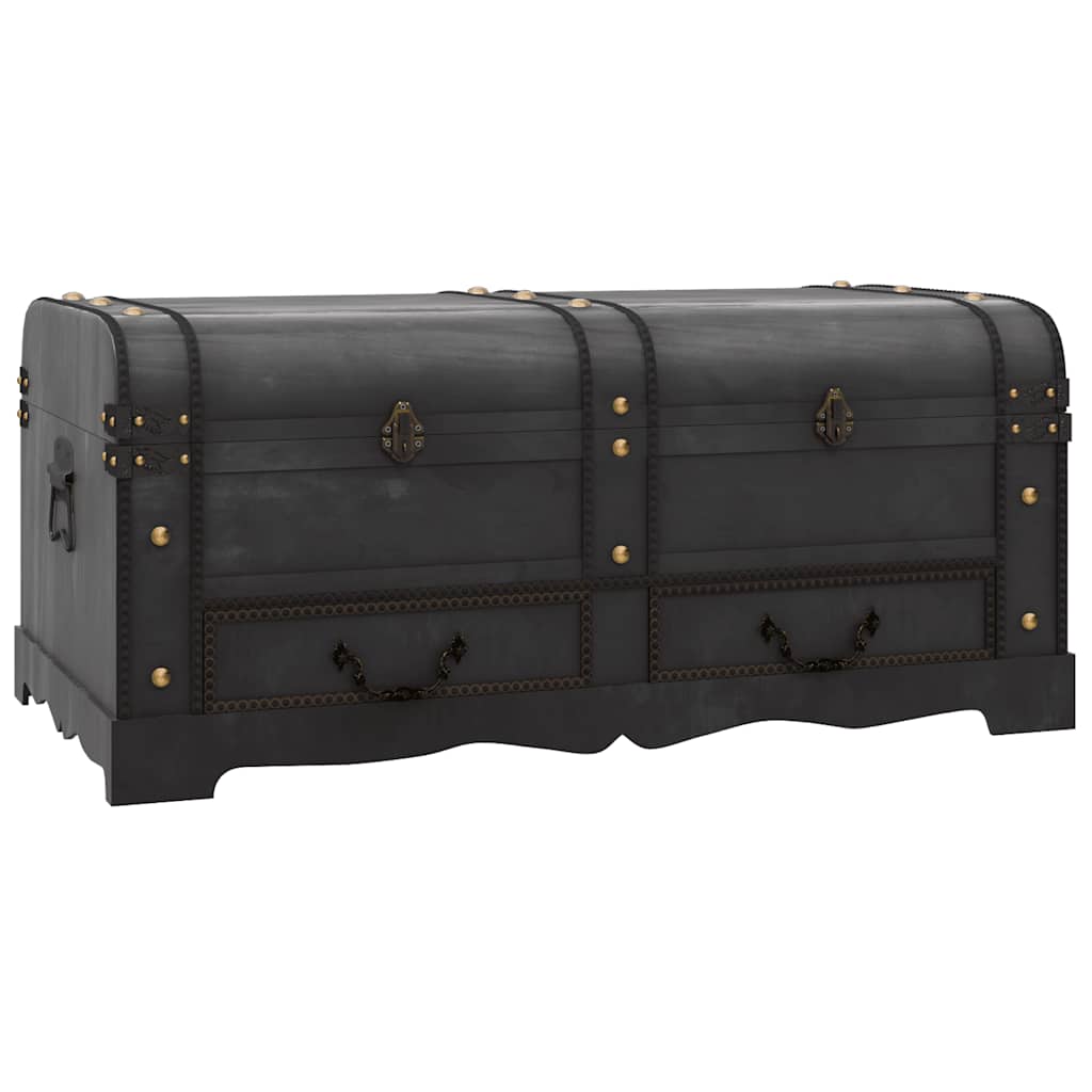 60797 vidaXL Wooden Treasure Chest Large Black