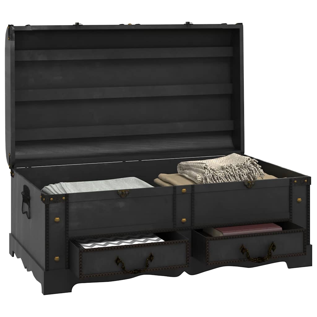 60797 vidaXL Wooden Treasure Chest Large Black