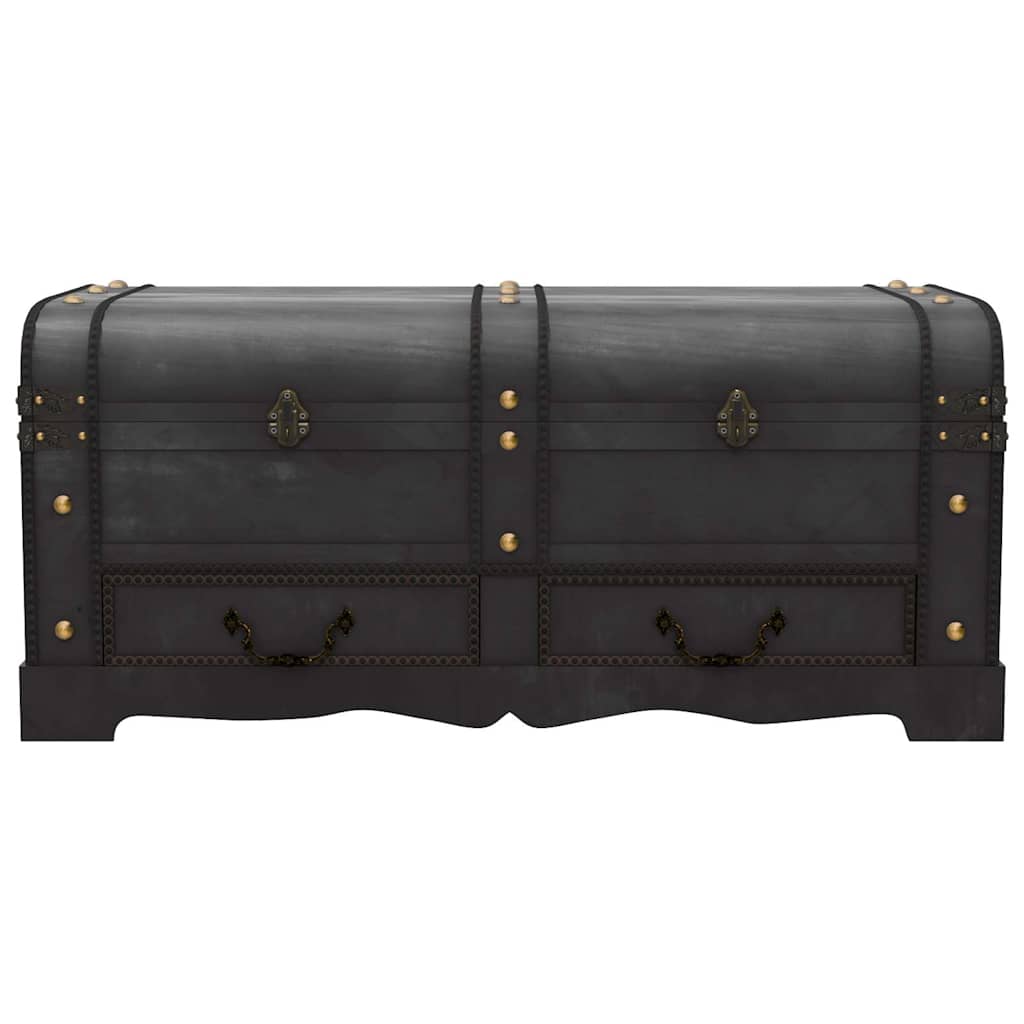 60797 vidaXL Wooden Treasure Chest Large Black