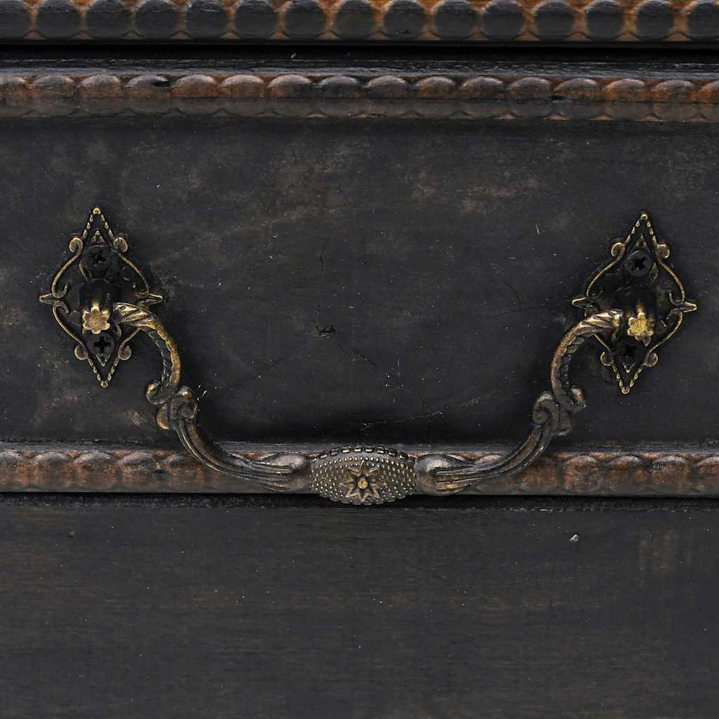 60797 vidaXL Wooden Treasure Chest Large Black