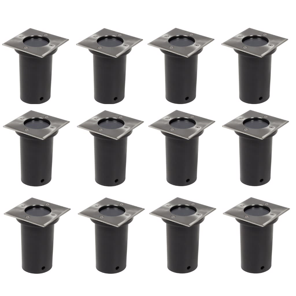 vidaXL Outdoor Ground Lights 12 pcs Square