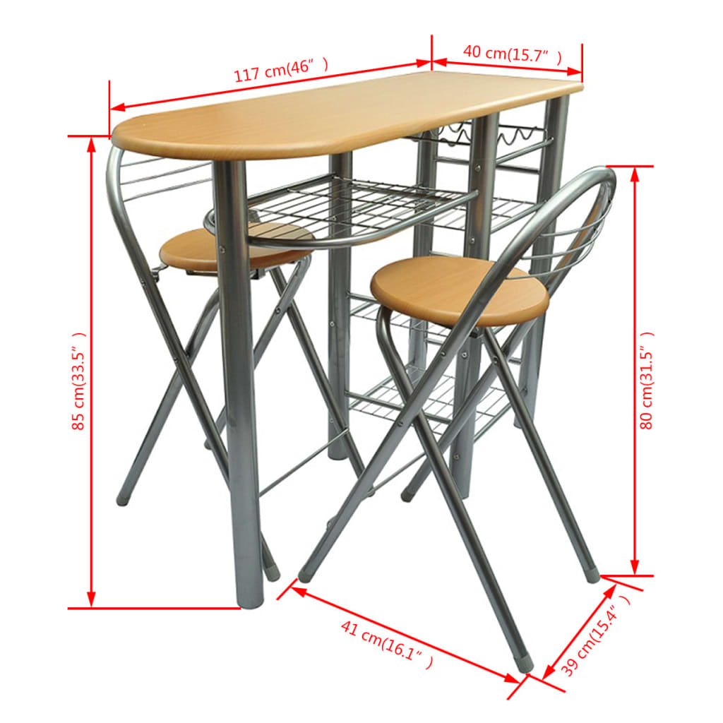 Kitchen / Breakfast Bar / Table and Chairs Set Wood