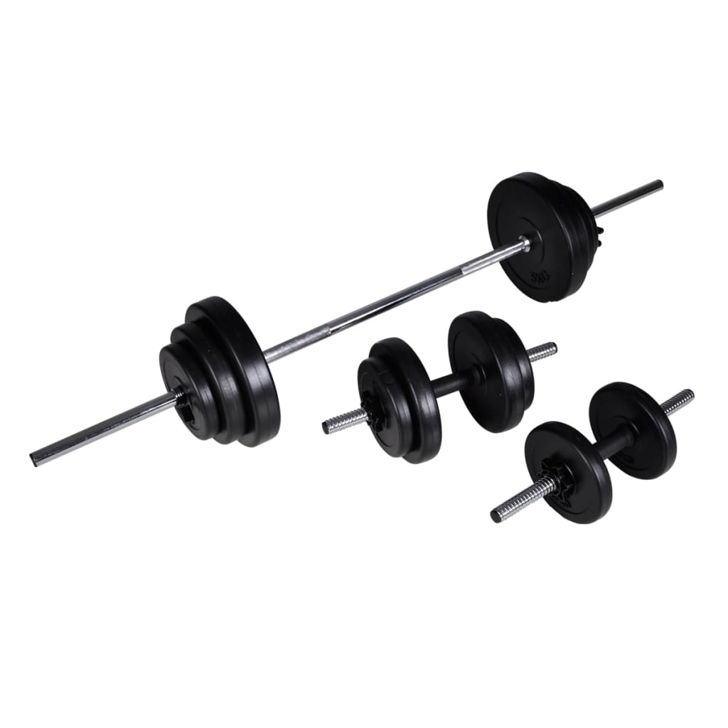 vidaXL Barbell +2 Dumbbell Set 30.5kg