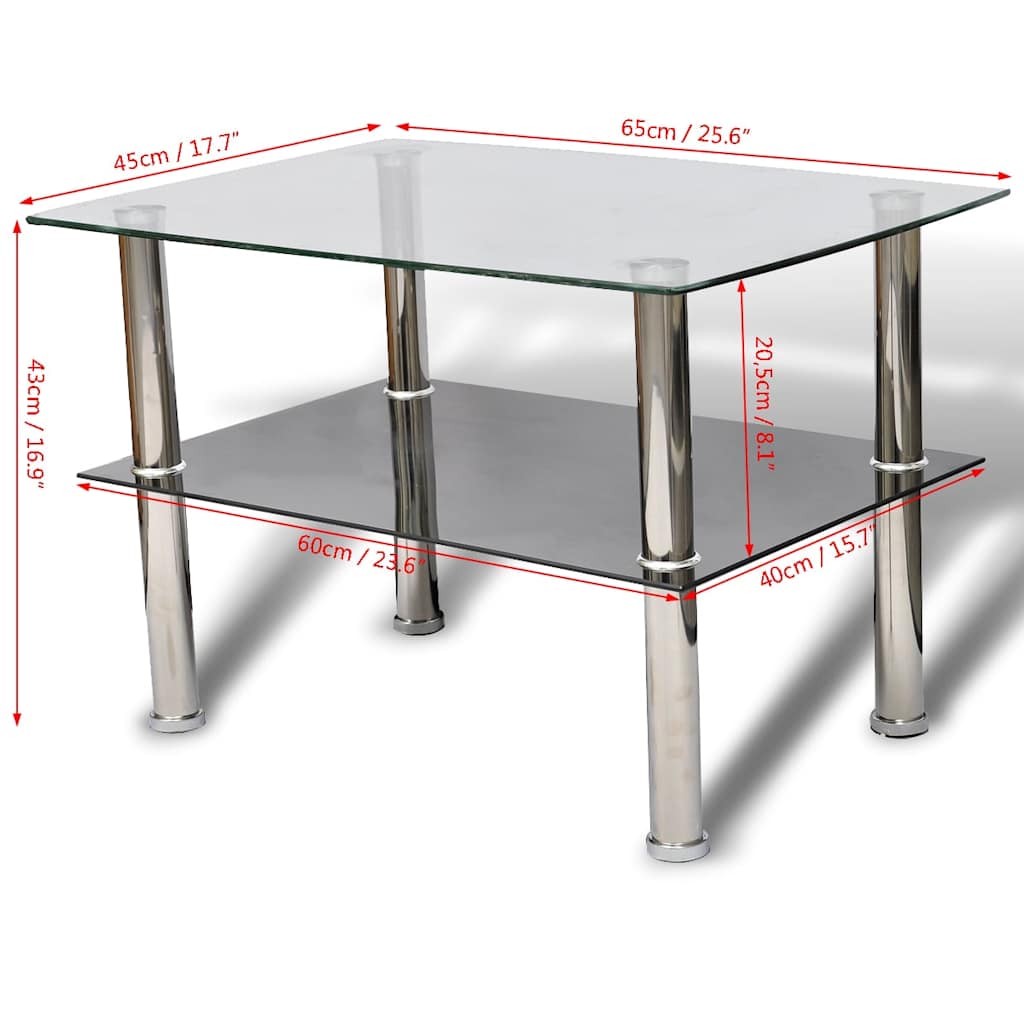 Coffee Table Glass 2 Tiers