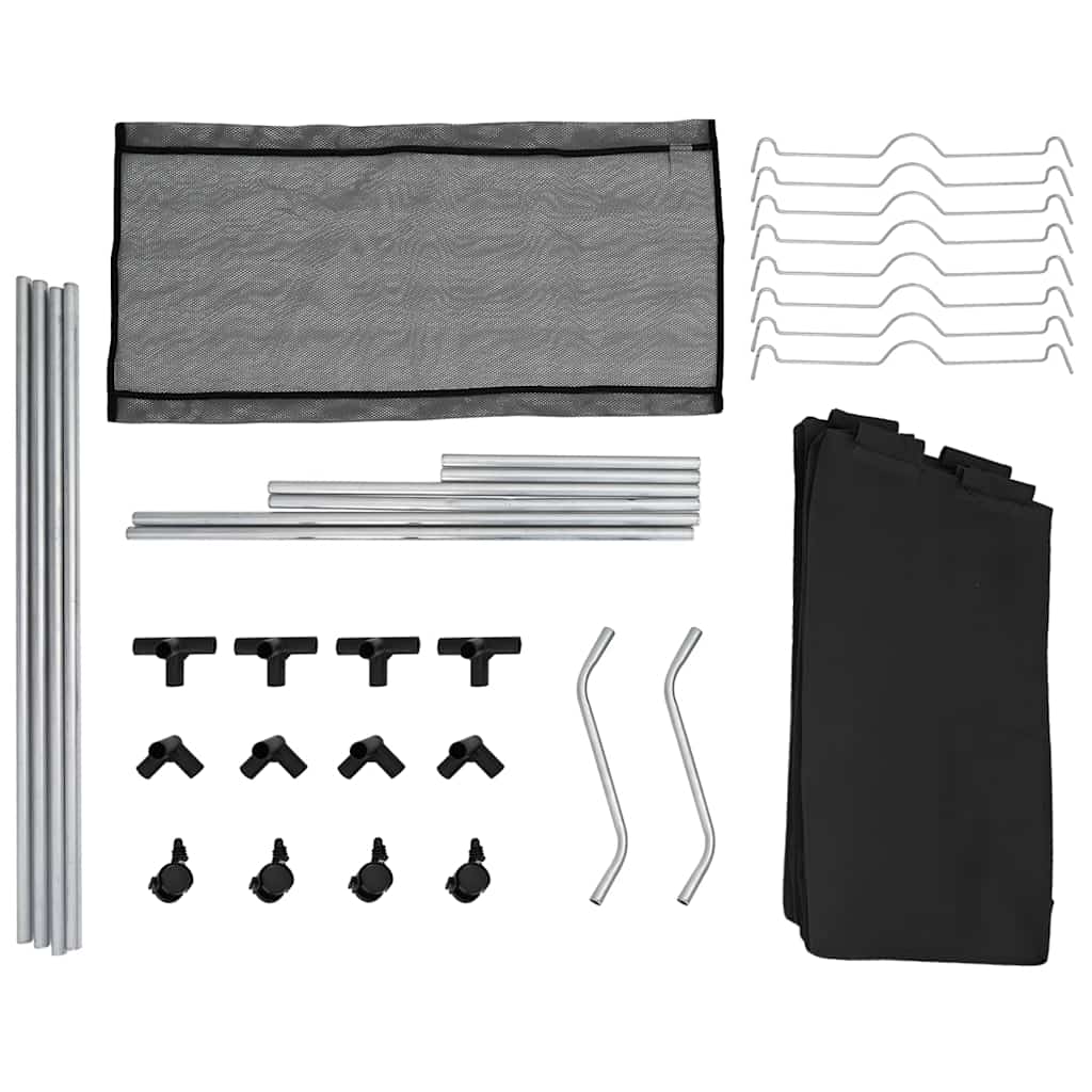 240367 vidaXL Laundry Sorter with 4 Bags Black Grey