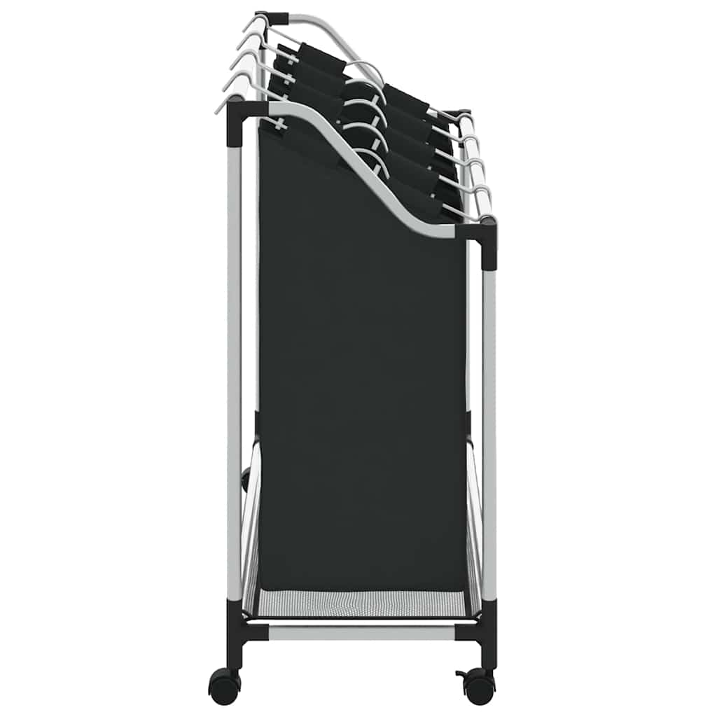 240367 vidaXL Laundry Sorter with 4 Bags Black Grey