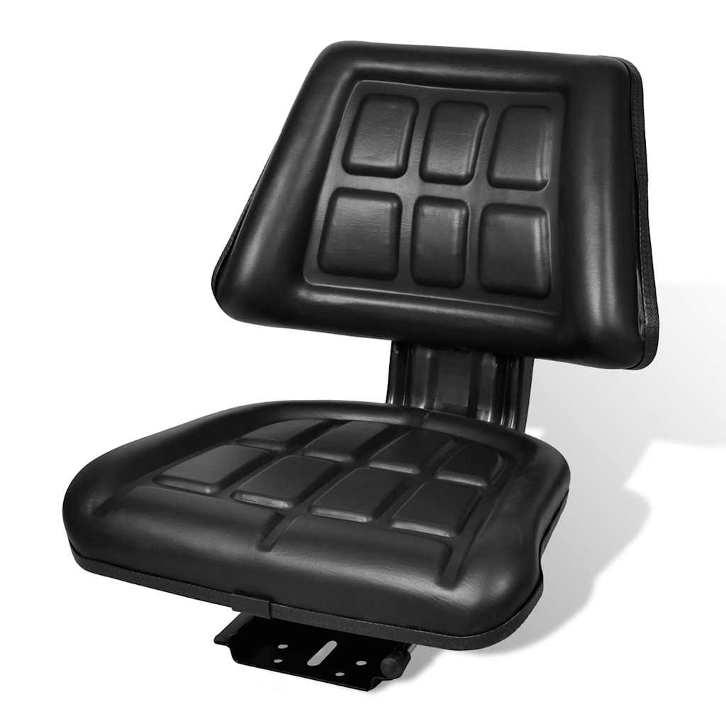 210156 vidaXL Tractor Seat with Backrest Black