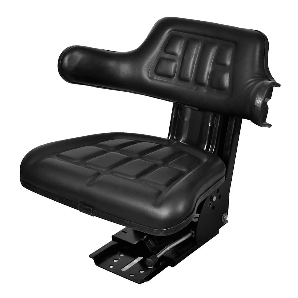 210157 vidaXL Tractor Seat with Suspension Black
