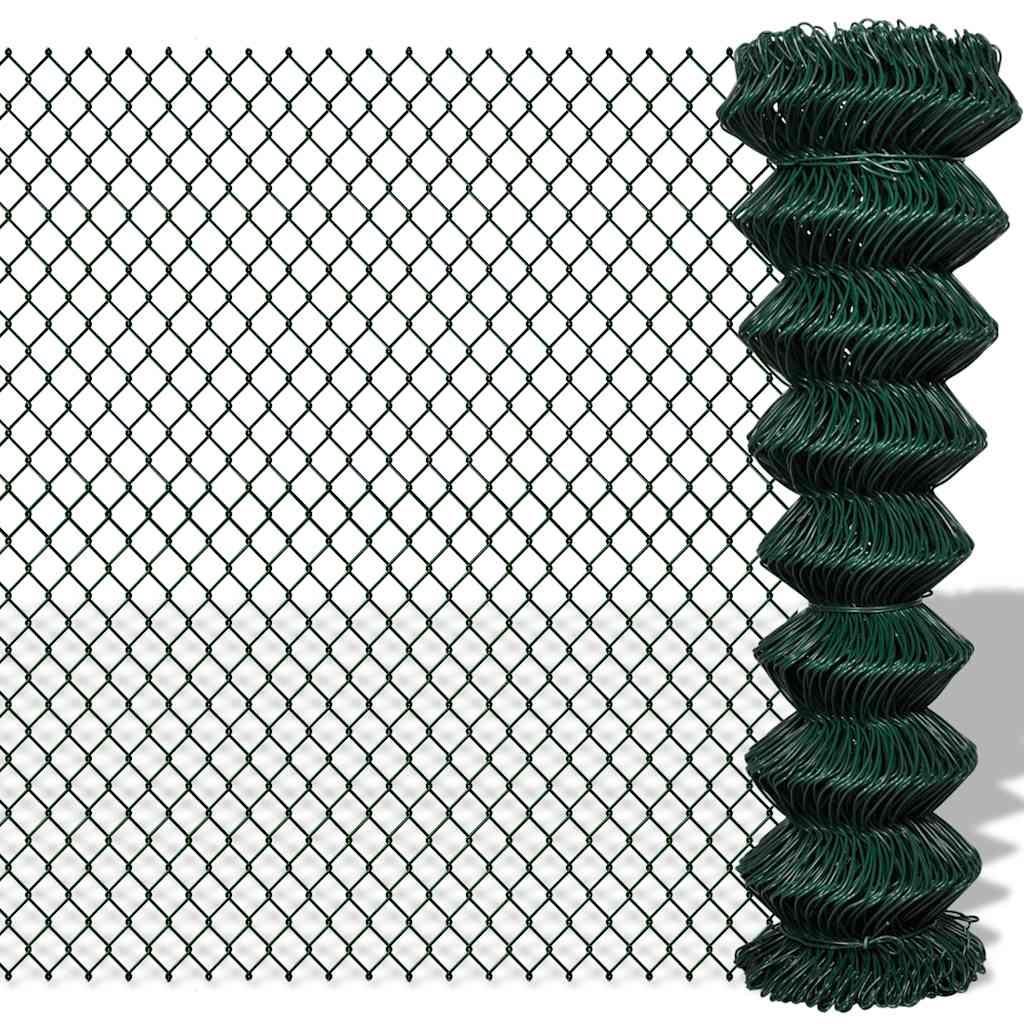 Chain Link Fence Steel 1,5x25 m Green