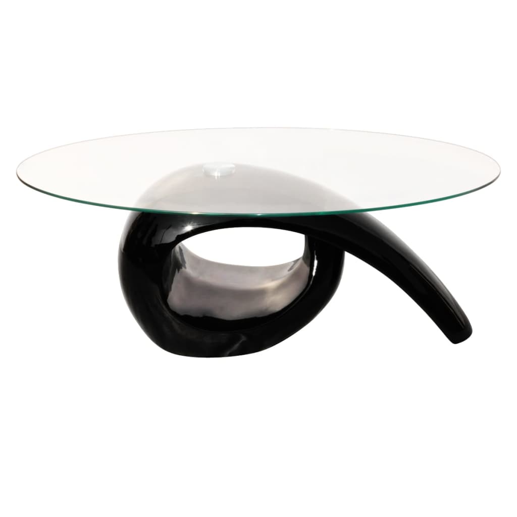 Coffee Table | High gloss black | Toughened glass, fiberglass | Modern