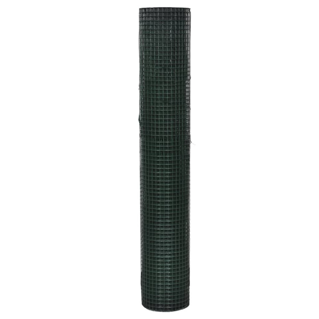 Chicken Wire Fence Galvanised Steel 1x25 m Green