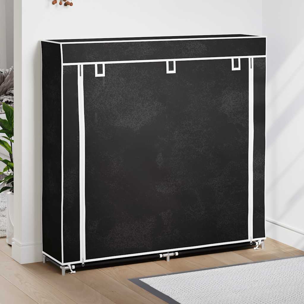 Shoe Rack | Black | Powder-coated steel, Polyethylene fabric