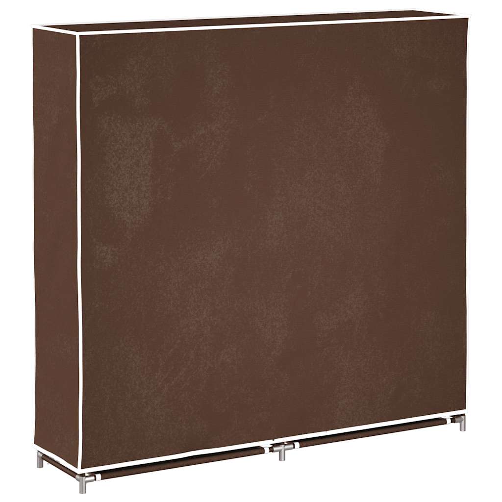 Fabric Shoe Cabinet with Cover 115 x 28 x 110 cm Brown