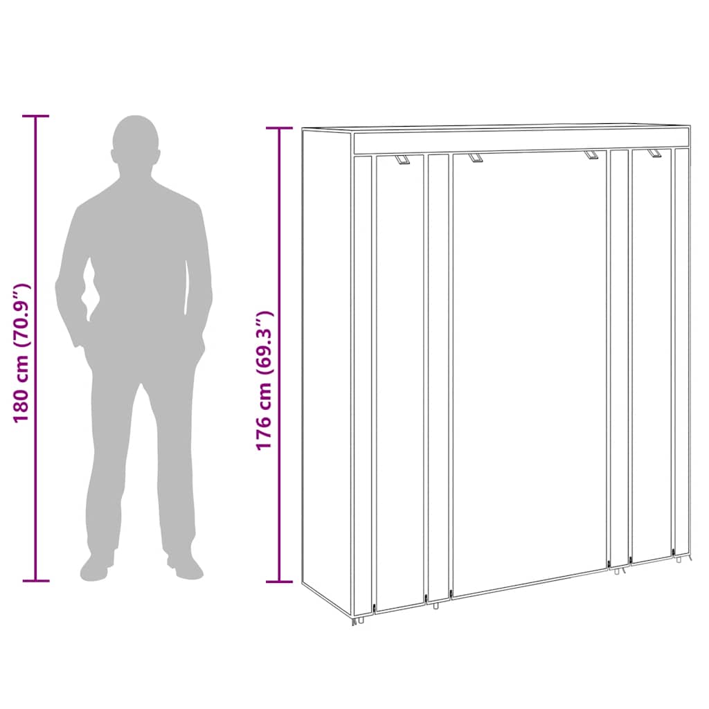 Cabinet | Brown | Non-woven fabric, Iron | Medium | Collapsible
