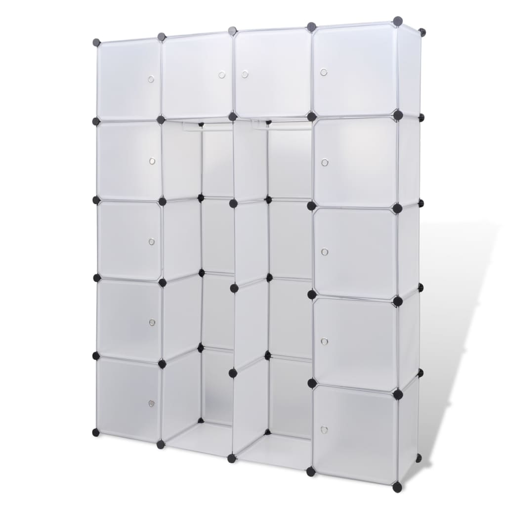 vidaXL Modular Cabinet 14 Compartments White 37x146x180.5 cm