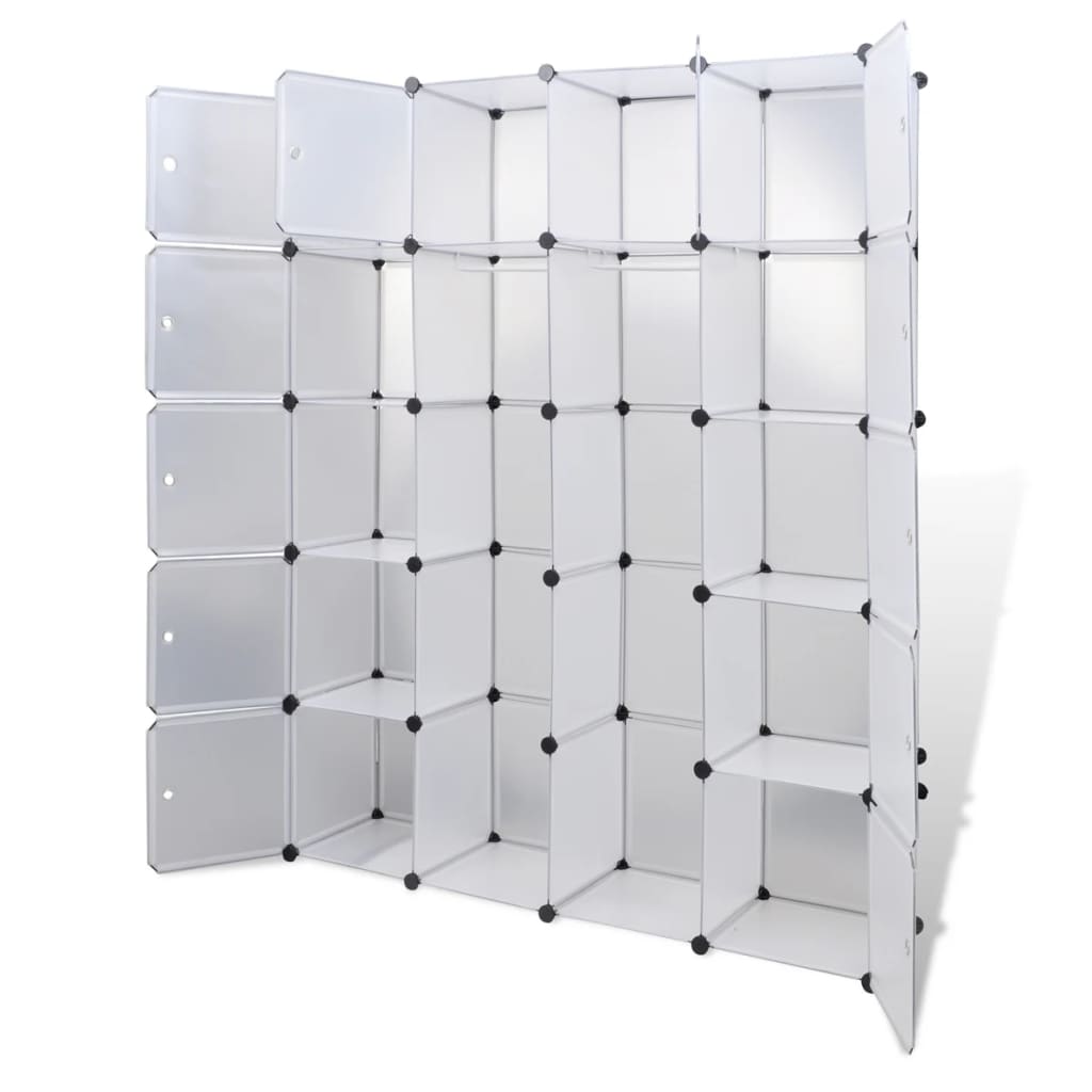 vidaXL Modular Cabinet 14 Compartments White 37x146x180.5 cm