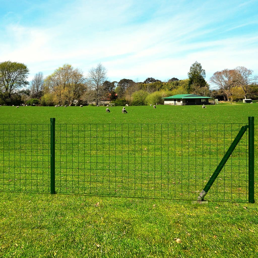 vidaXL Euro Fence Steel 25x1.0 m Green