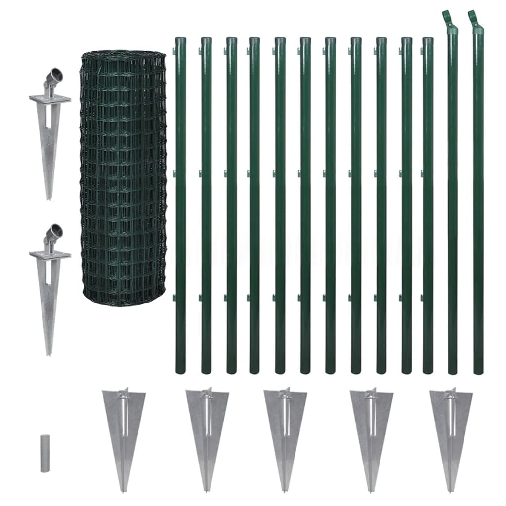 vidaXL Euro Fence Steel 25x1.2 m Green