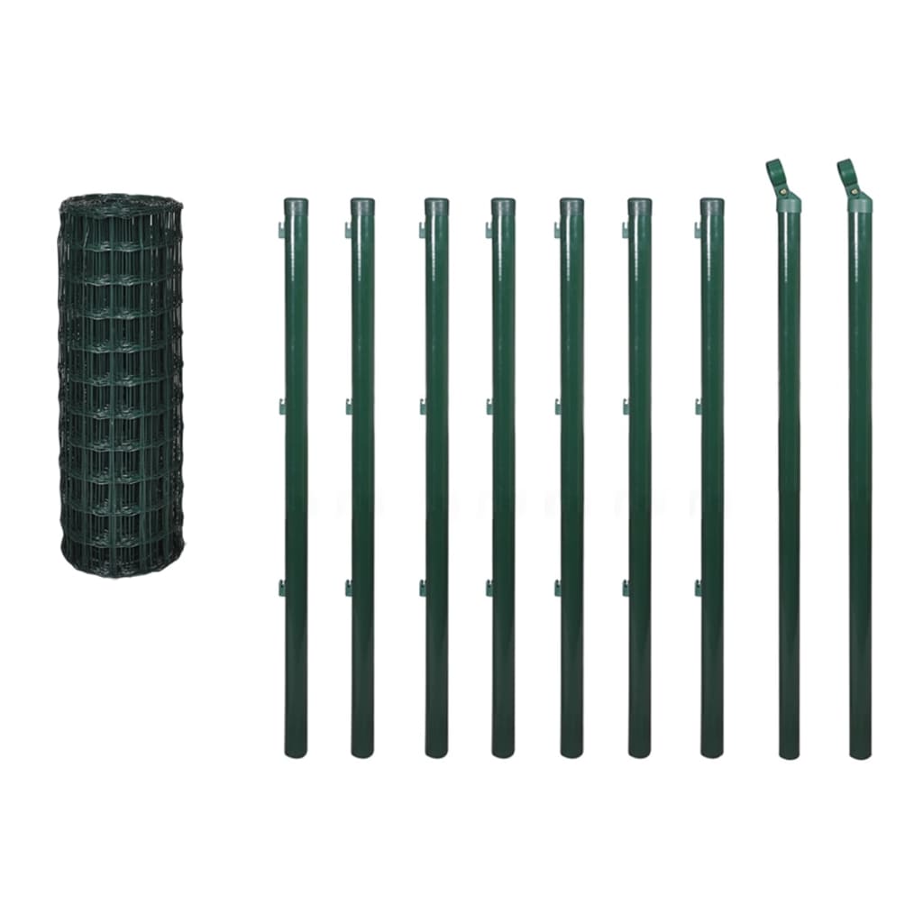 vidaXL Euro Fence Steel 10x1.2 m Green