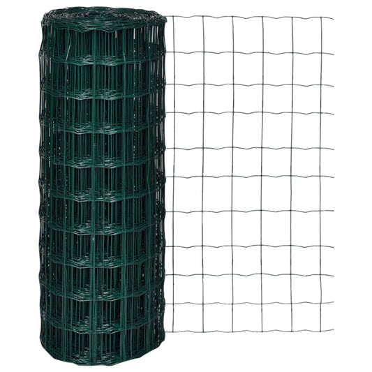 vidaXL Euro Fence Steel 10x1.0 m Green