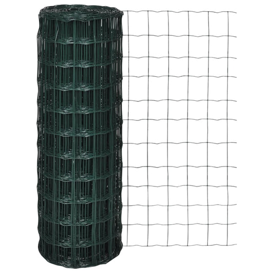 vidaXL Euro Fence Steel 10x0.8 m Green