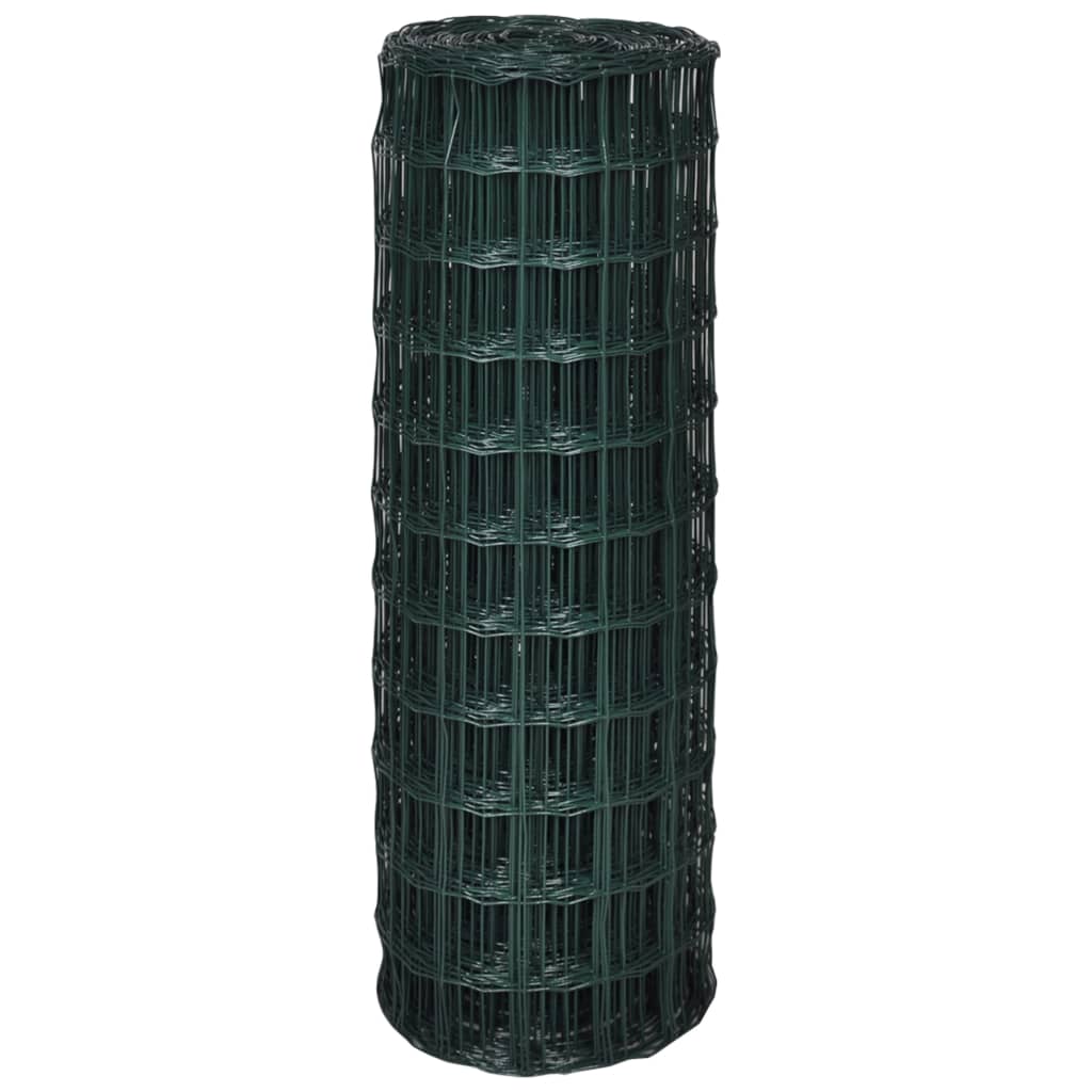 vidaXL Euro Fence Steel 25x1.0 m Green