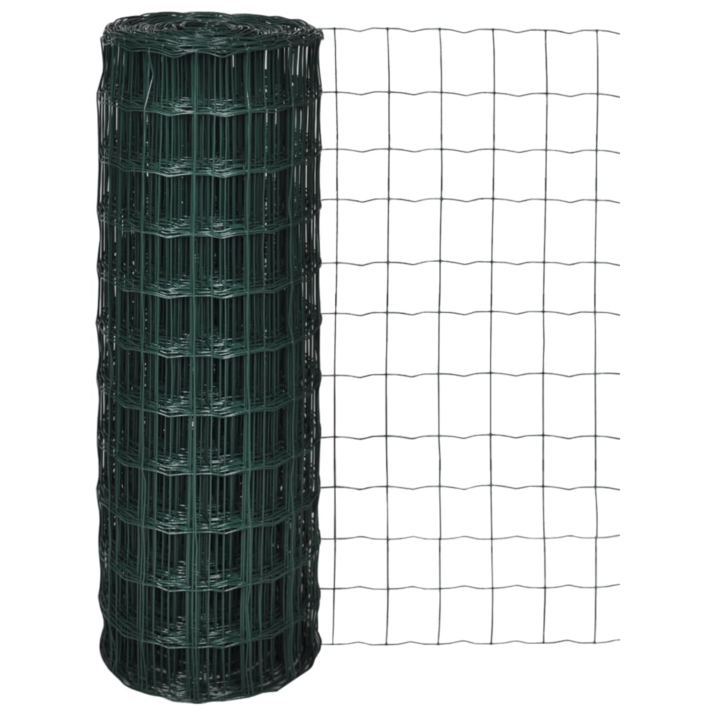 vidaXL Euro Fence Steel 25x1.5 m Green