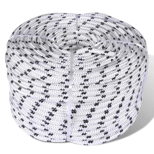 90459 vidaXL Braided Rope Coil Boat Line Polyester 6 mm x 50 m