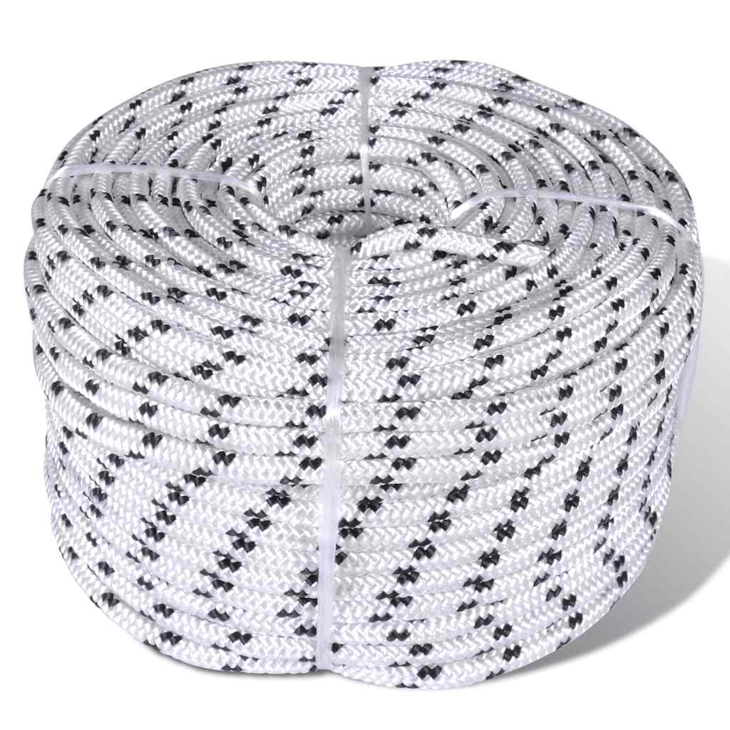 90460 vidaXL Braided Rope Coil Boat Line Polyester 8 mm x 50 m