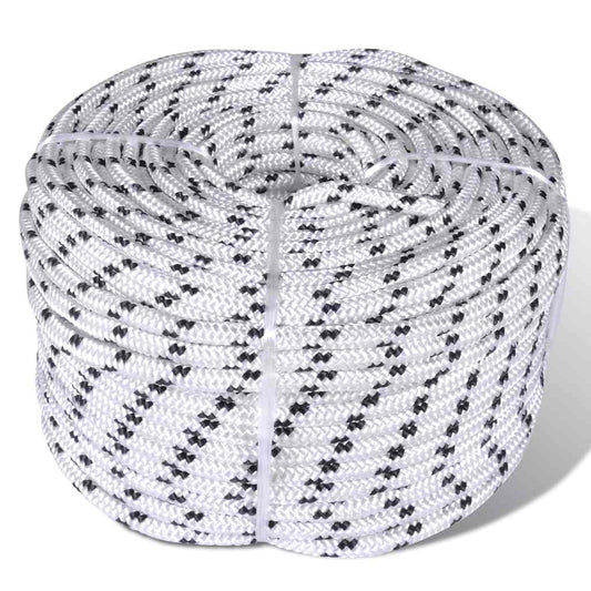 90460 vidaXL Braided Rope Coil Boat Line Polyester 8 mm x 50 m