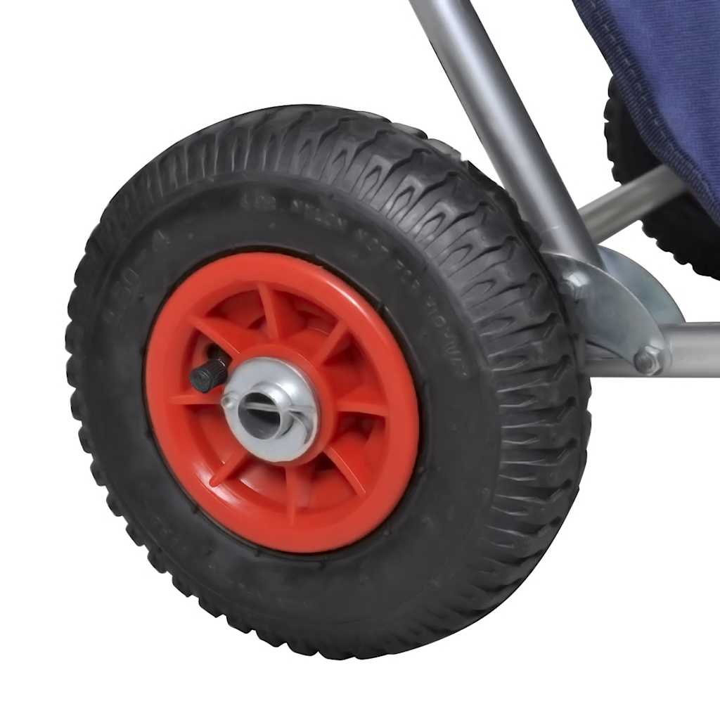 90446 vidaXL Beach Trolley with Wheels Portable Foldable Blue