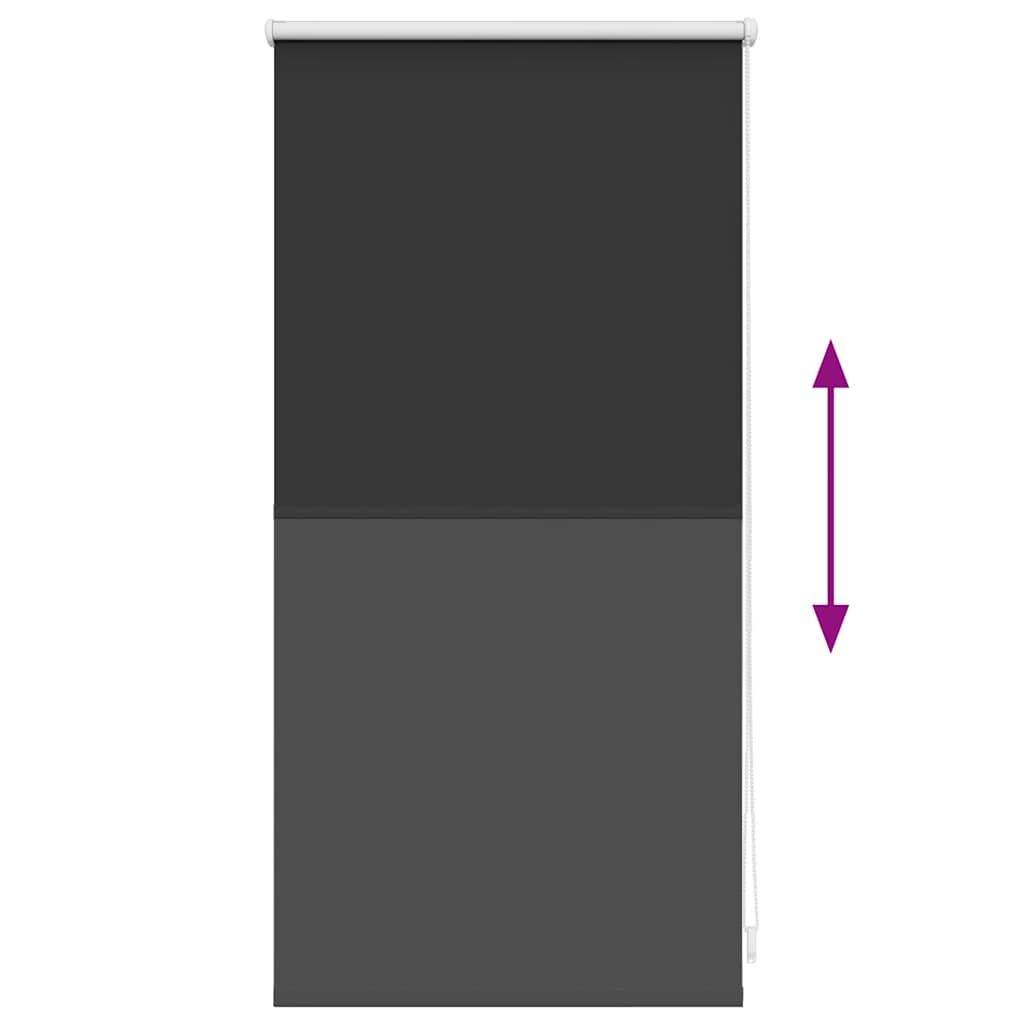 Roller Blind Blackout 44.4x100 cm Fabric Width 40 cm Black