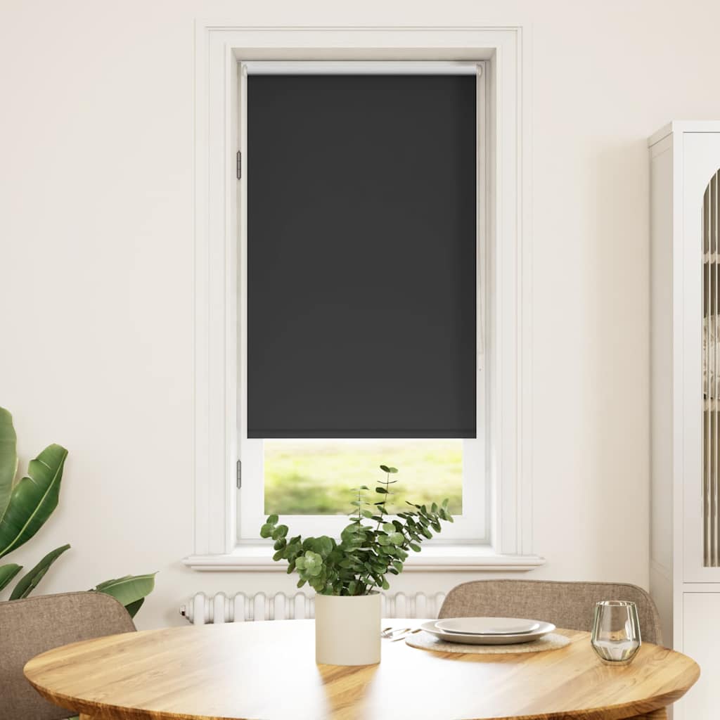 Roller Blind Blackout 44.4x100 cm Fabric Width 40 cm Black