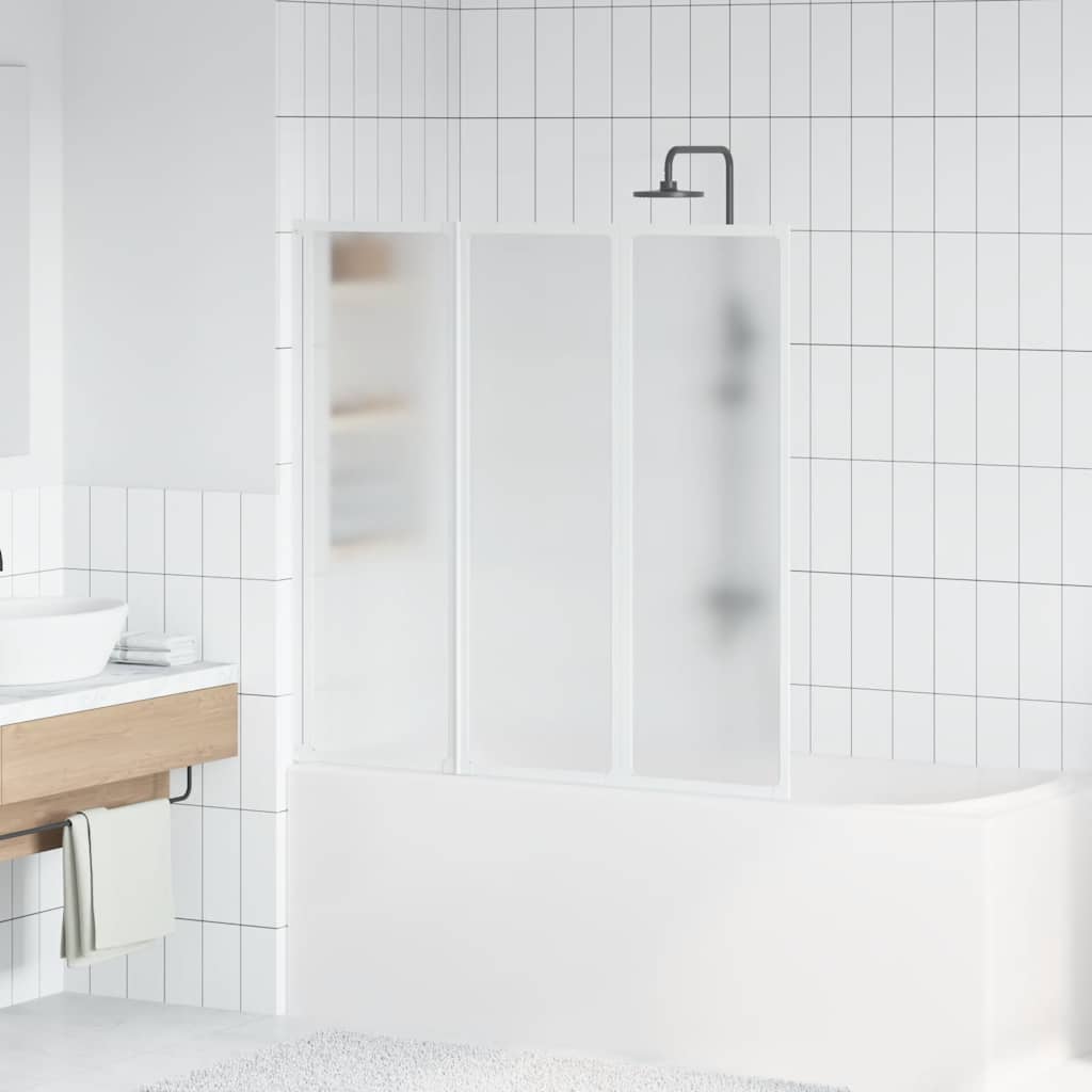 Shower Bath Screen Wall 117 x 120 cm 3 Panels Foldable