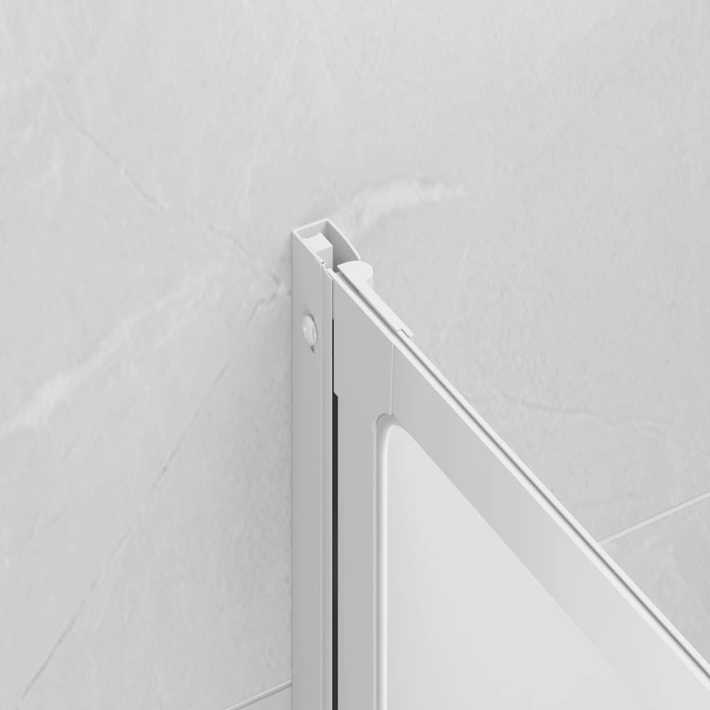Shower Bath Screen Wall 117 x 120 cm 3 Panels Foldable