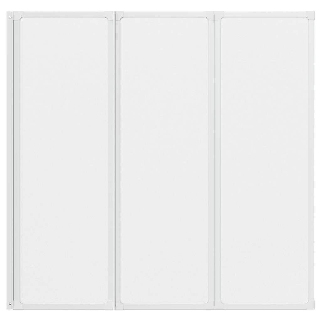 Shower Bath Screen Wall 117 x 120 cm 3 Panels Foldable