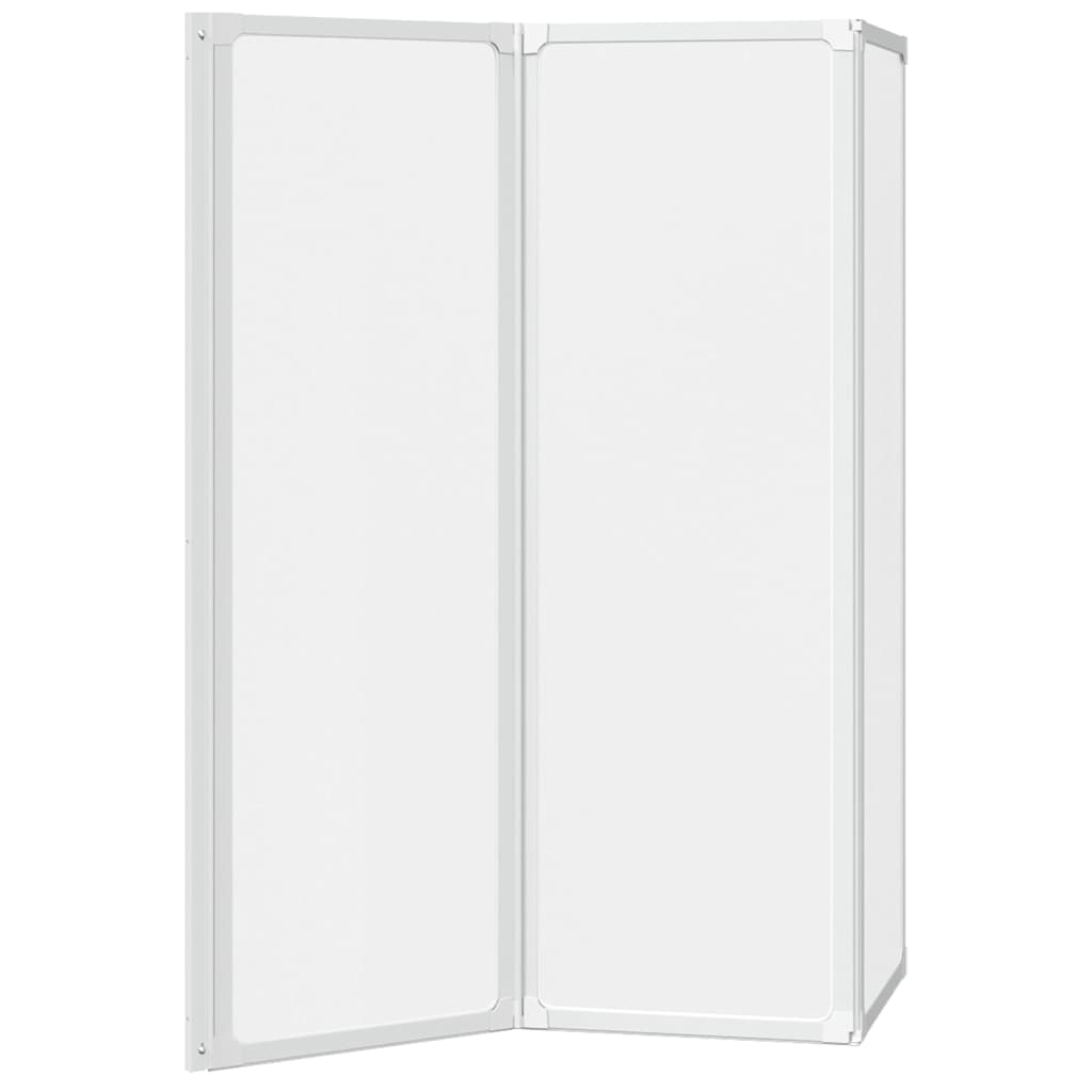 Shower Bath Screen Wall 117 x 120 cm 3 Panels Foldable