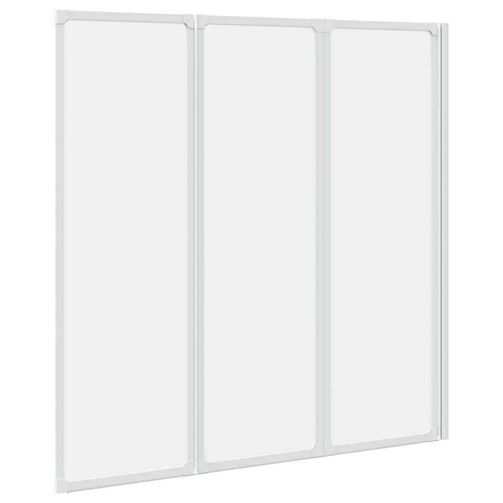 Shower Bath Screen Wall 117 x 120 cm 3 Panels Foldable