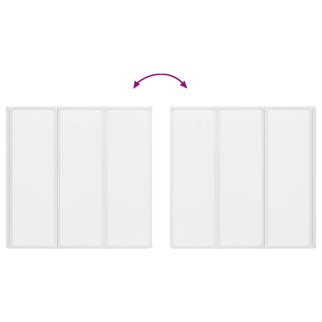 Shower Bath Screen Wall 117 x 120 cm 3 Panels Foldable