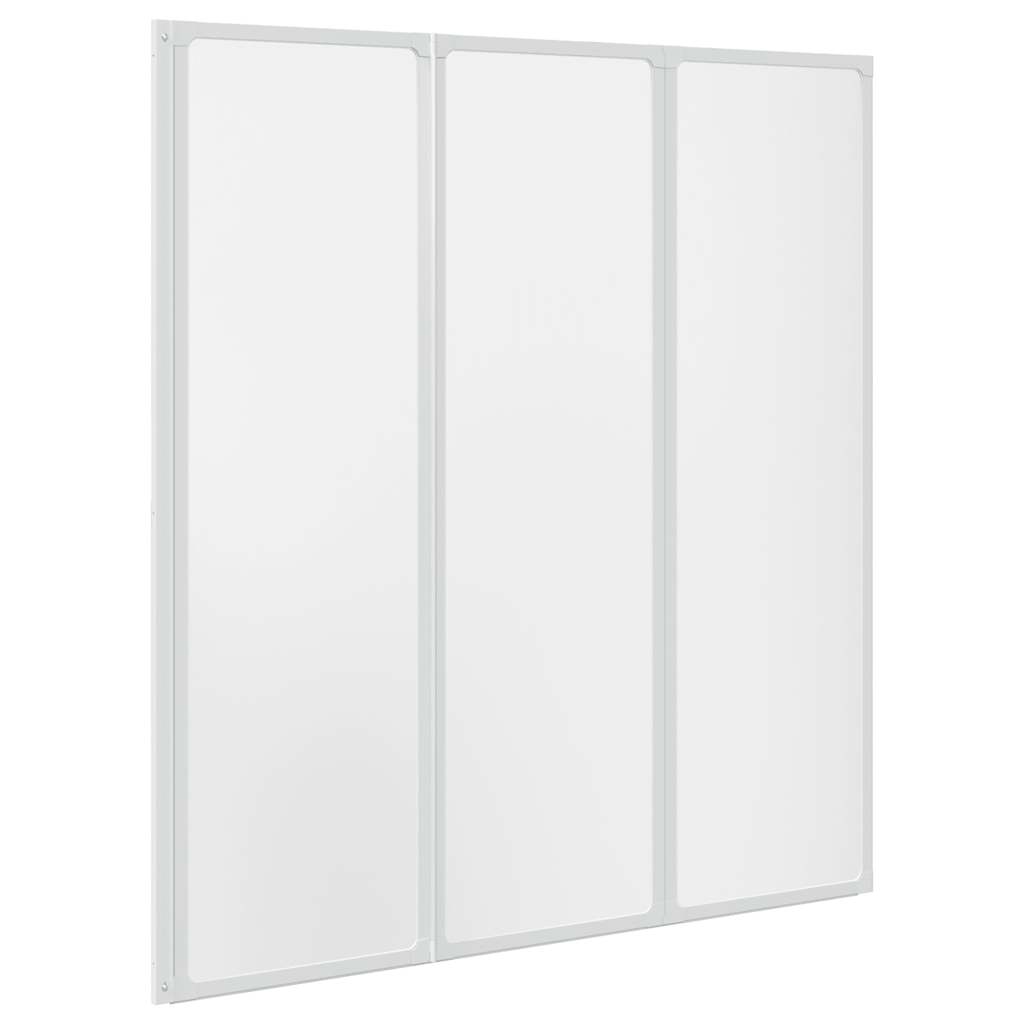 Shower Bath Screen Wall 141 x 132 cm 3 Panels Foldable