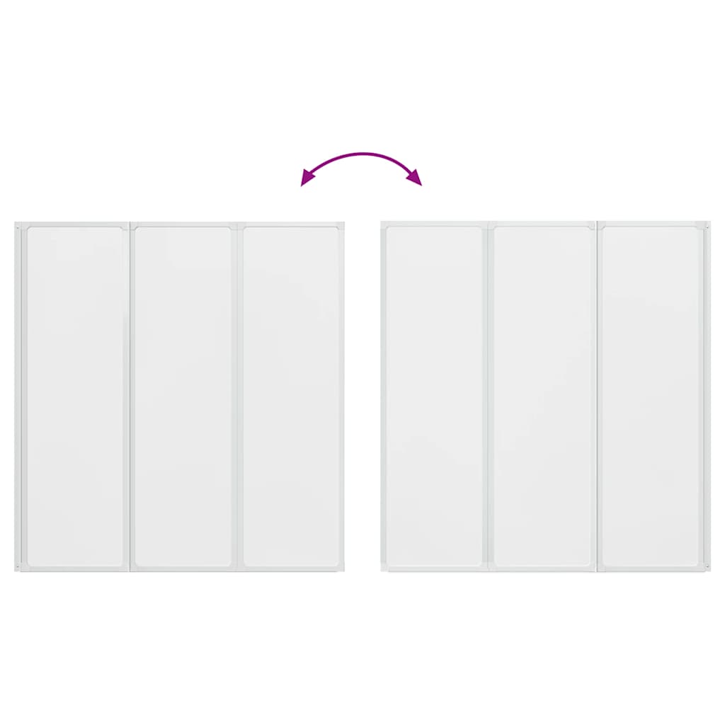 Shower Bath Screen Wall 141 x 132 cm 3 Panels Foldable