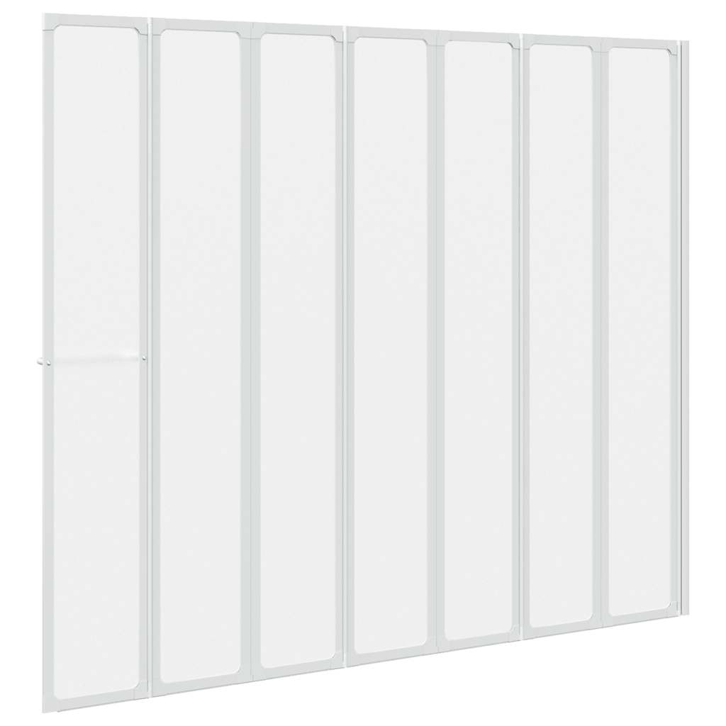 Shower Bath Screen Wall 140 x 168 cm 7 Panels Foldable with Towel Rack