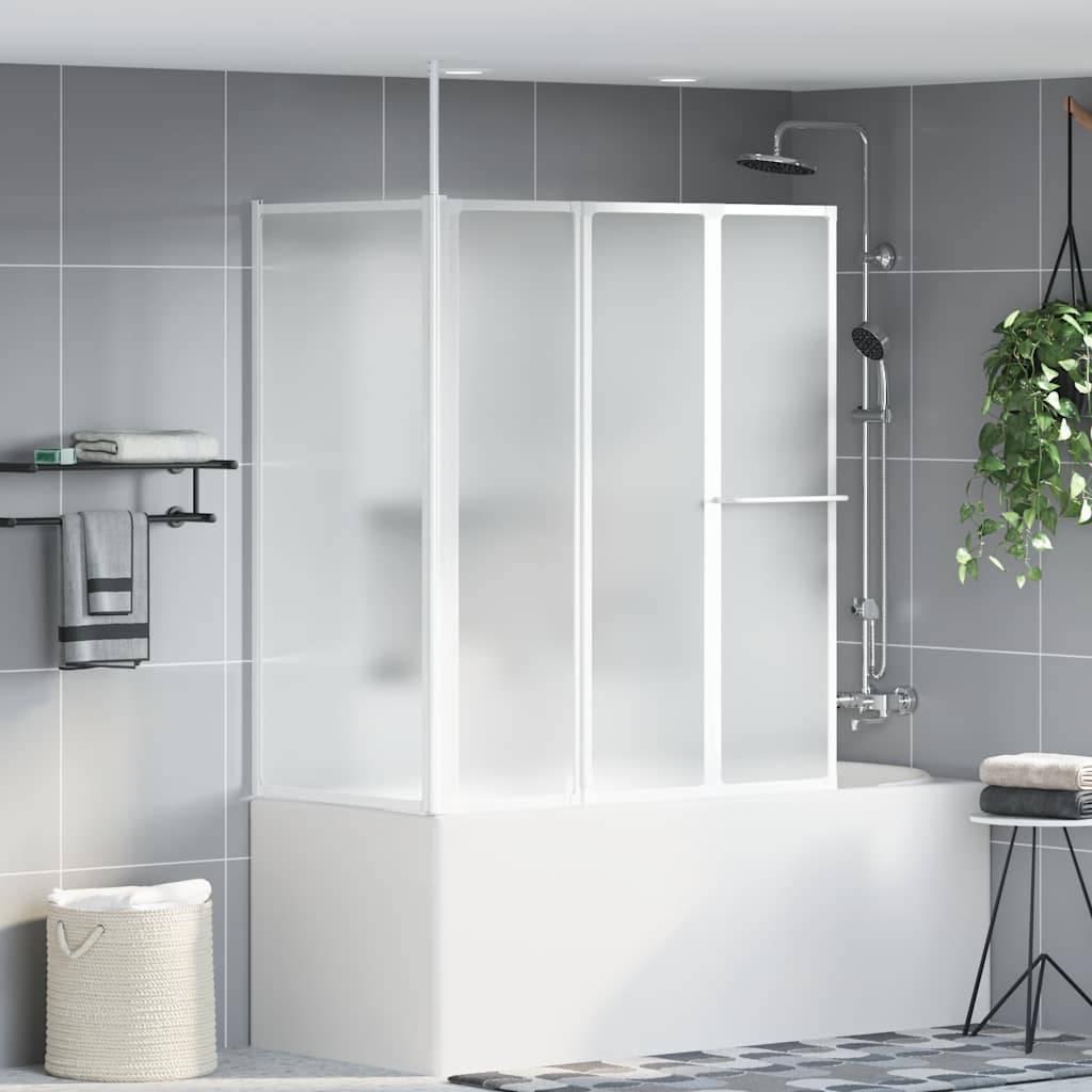 Shower Bath Screen Wall L Shape 70 x 120 x 137 cm 4 Panels Foldable
