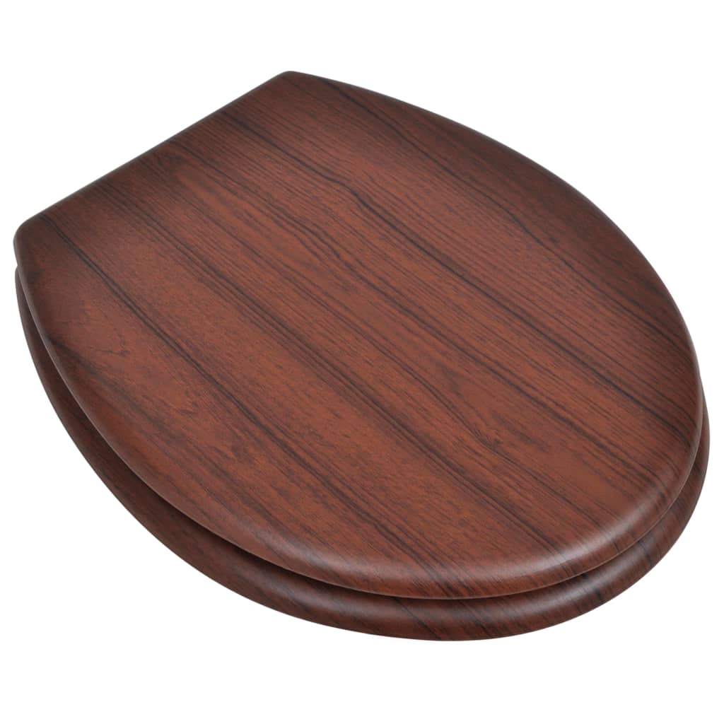 vidaXL WC Toilet Seat MDF Lid Simple Design Brown