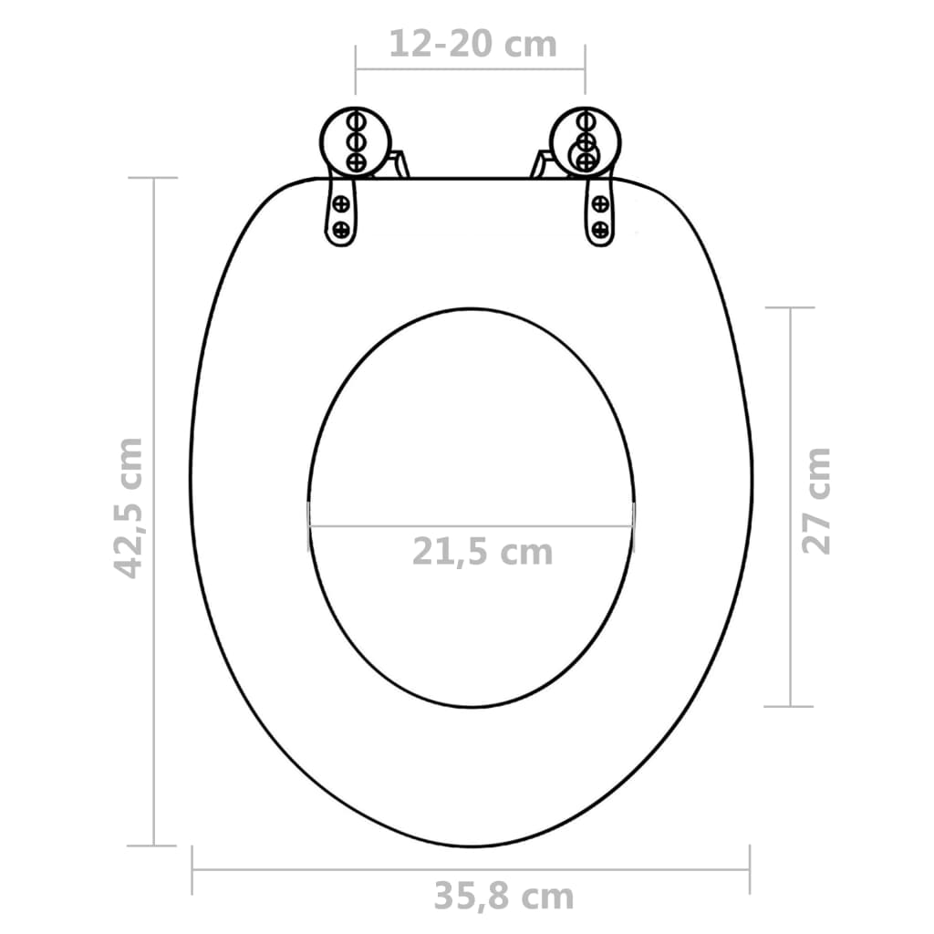 vidaXL WC Toilet Seat MDF Lid Simple Design Brown