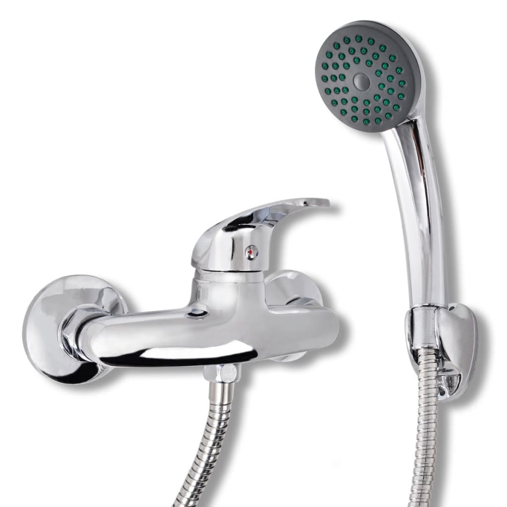 vidaXL Bath Shower Mixer Tap Kit Chrome