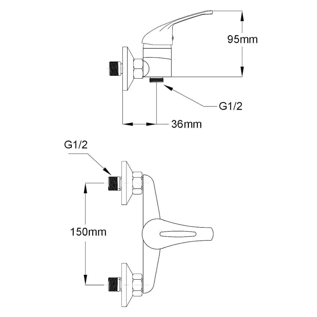 140831 vidaXL Bath Shower Mixer Tap Kit Chrome