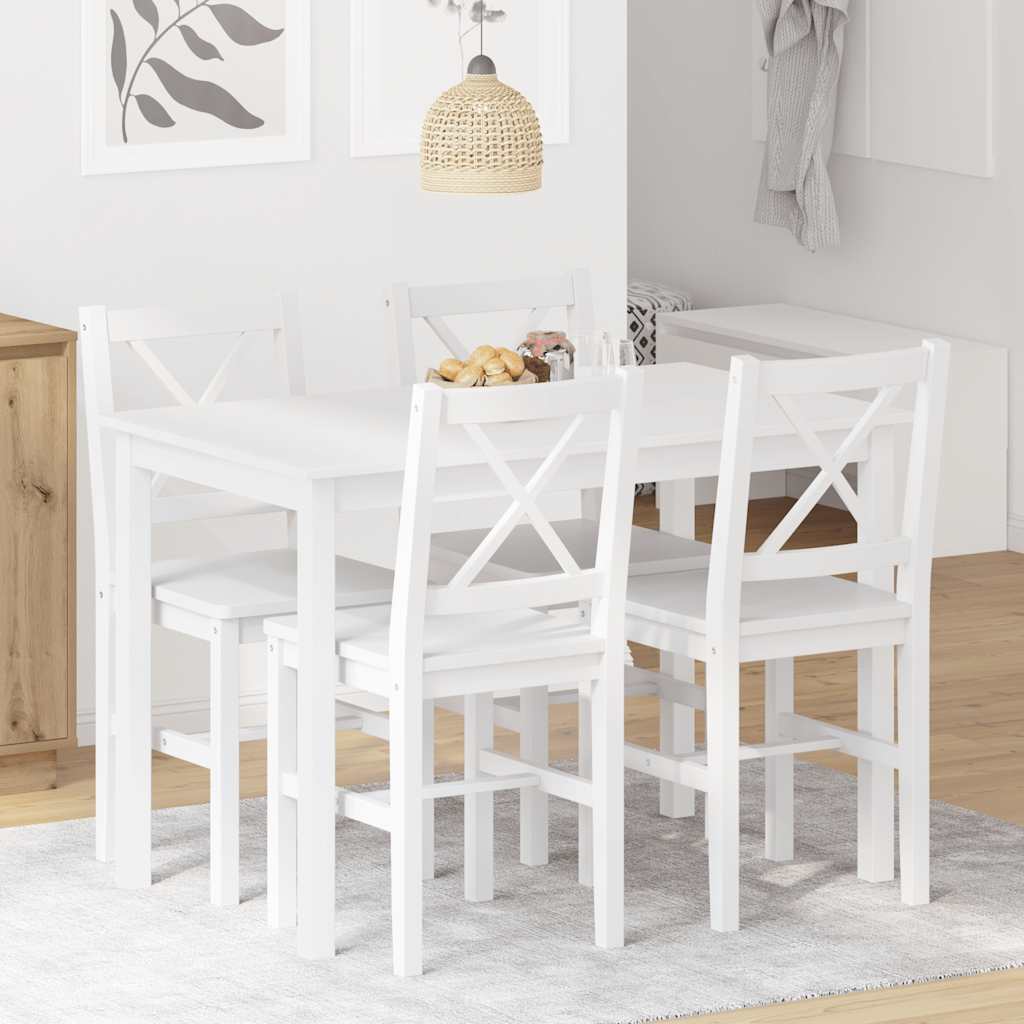 5 Piece Dining Set White