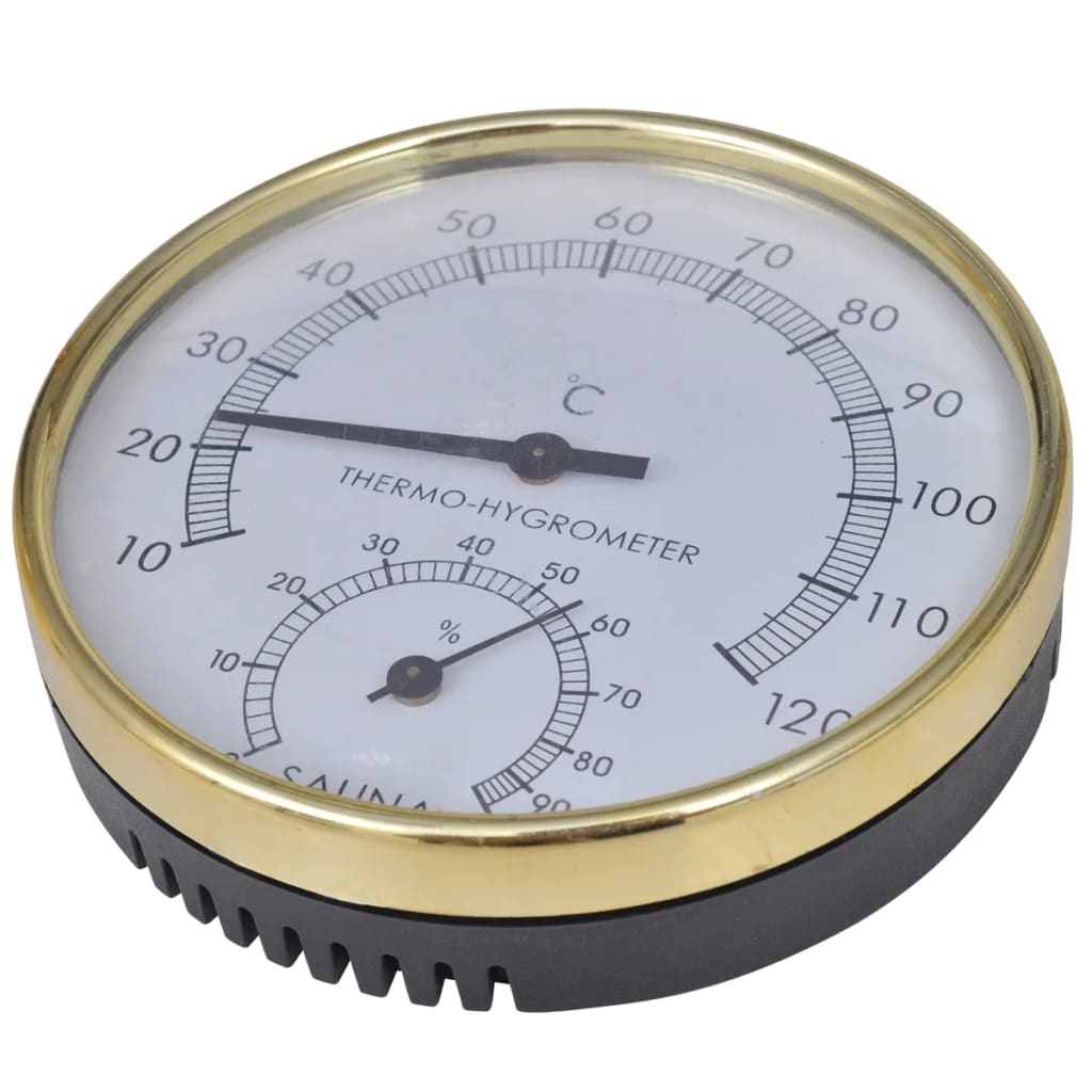 5 Piece Sauna Accessory Bucket Spoon Hourglass Thermo-hygrometer